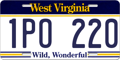 WV license plate 1PO220
