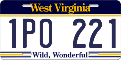 WV license plate 1PO221