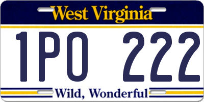 WV license plate 1PO222