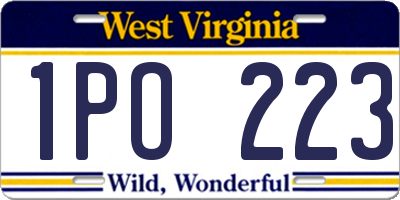 WV license plate 1PO223