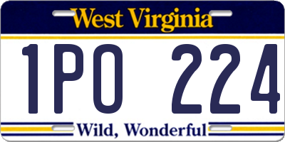WV license plate 1PO224