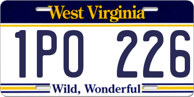 WV license plate 1PO226