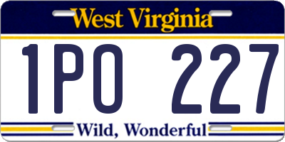 WV license plate 1PO227