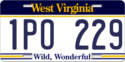 WV license plate 1PO229