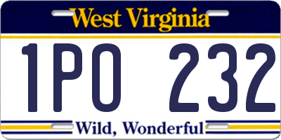 WV license plate 1PO232