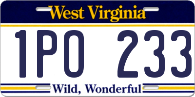 WV license plate 1PO233