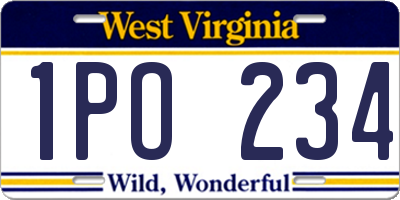 WV license plate 1PO234