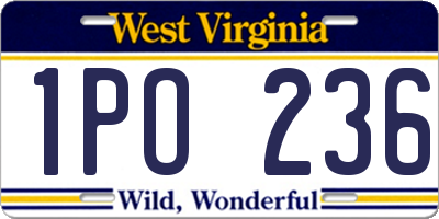 WV license plate 1PO236