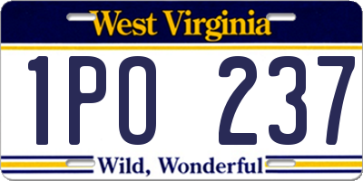 WV license plate 1PO237