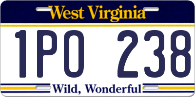 WV license plate 1PO238