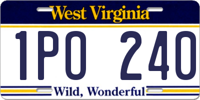 WV license plate 1PO240