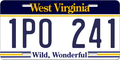 WV license plate 1PO241