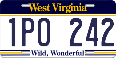 WV license plate 1PO242