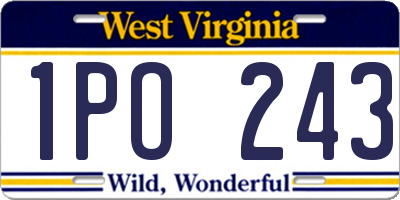 WV license plate 1PO243