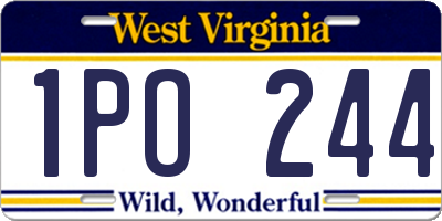 WV license plate 1PO244