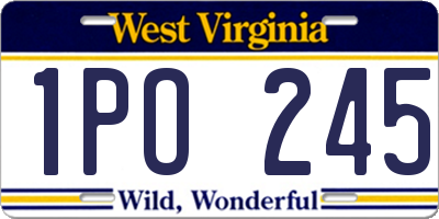 WV license plate 1PO245