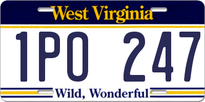 WV license plate 1PO247