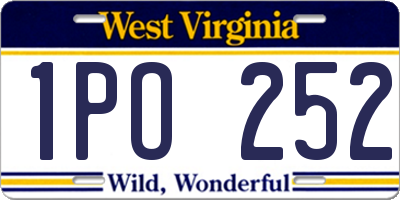 WV license plate 1PO252