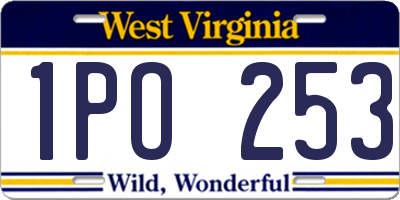 WV license plate 1PO253