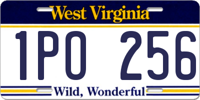 WV license plate 1PO256