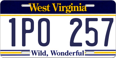 WV license plate 1PO257