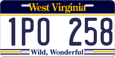WV license plate 1PO258