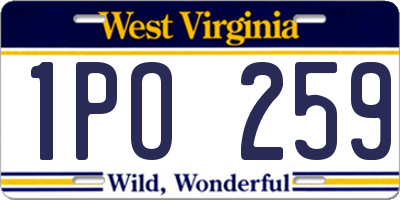 WV license plate 1PO259