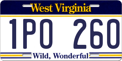 WV license plate 1PO260