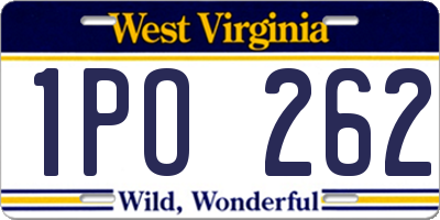 WV license plate 1PO262