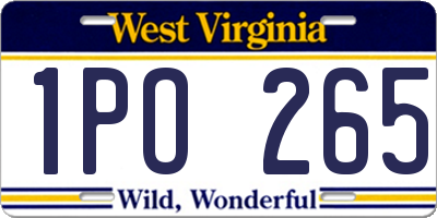 WV license plate 1PO265