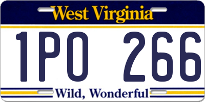 WV license plate 1PO266