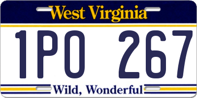WV license plate 1PO267