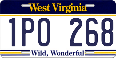 WV license plate 1PO268
