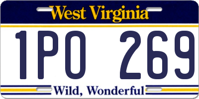 WV license plate 1PO269