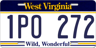 WV license plate 1PO272