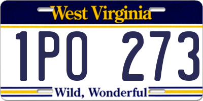 WV license plate 1PO273