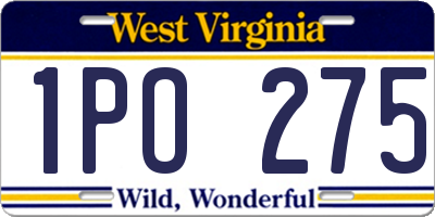WV license plate 1PO275