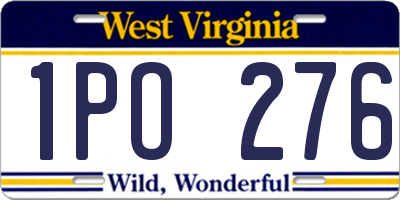 WV license plate 1PO276