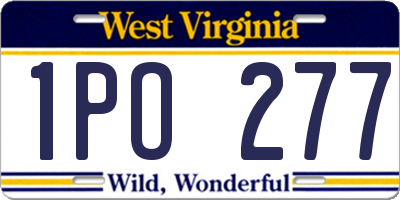 WV license plate 1PO277