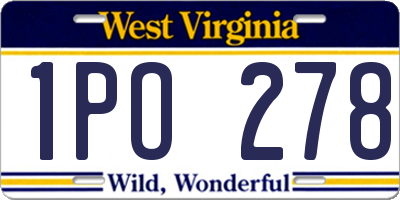 WV license plate 1PO278