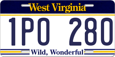 WV license plate 1PO280
