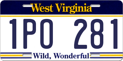 WV license plate 1PO281