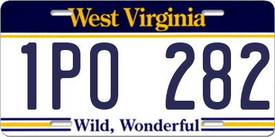 WV license plate 1PO282
