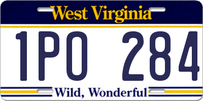WV license plate 1PO284