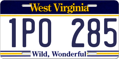 WV license plate 1PO285
