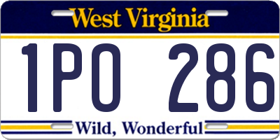 WV license plate 1PO286