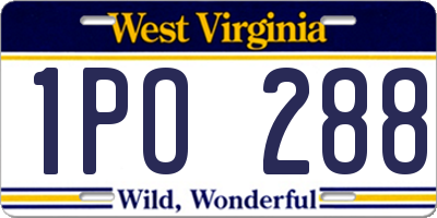 WV license plate 1PO288