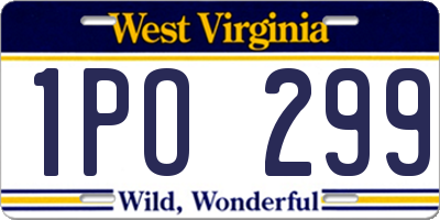 WV license plate 1PO299