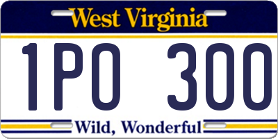 WV license plate 1PO300