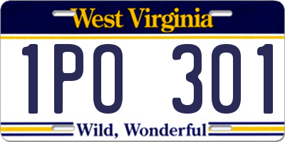 WV license plate 1PO301